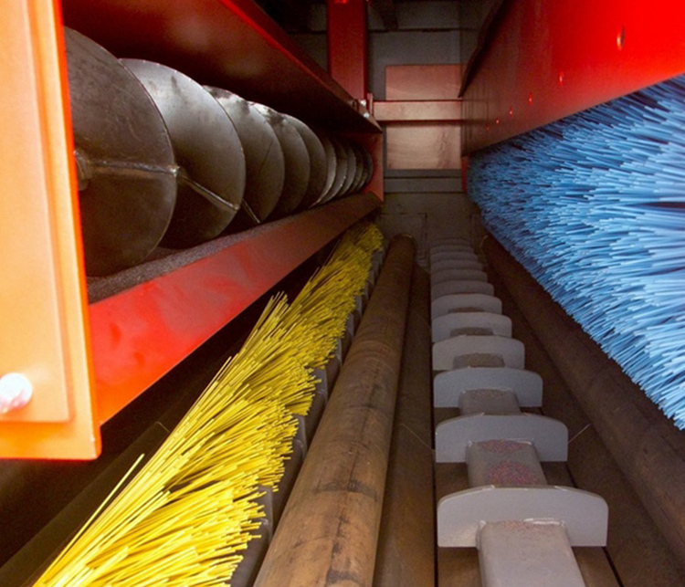 钢板线抛丸机室内一角