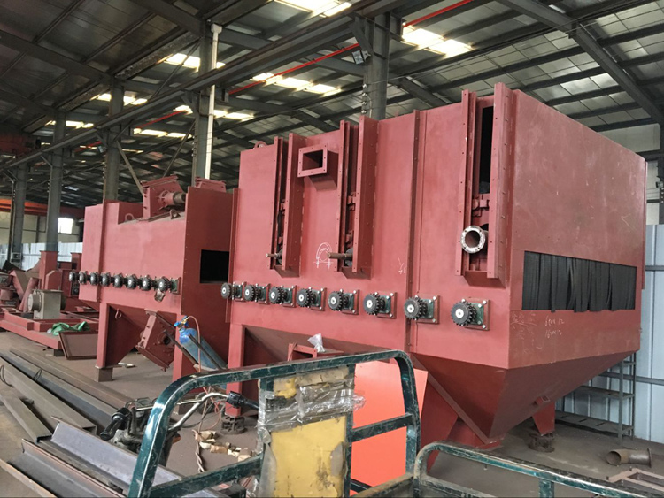 2.5米钢板线抛丸机制作中