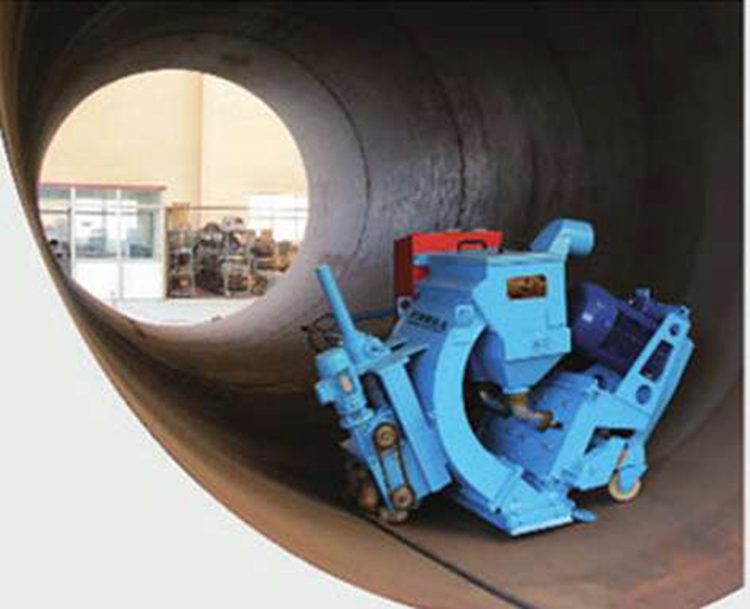 钢管内壁路面抛丸机使用现场