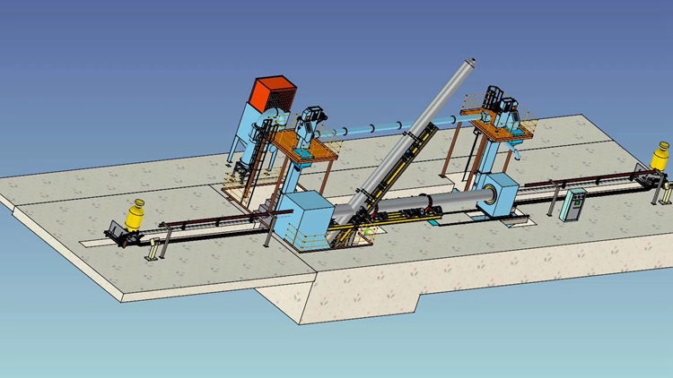 钢管内壁抛丸机示意图 