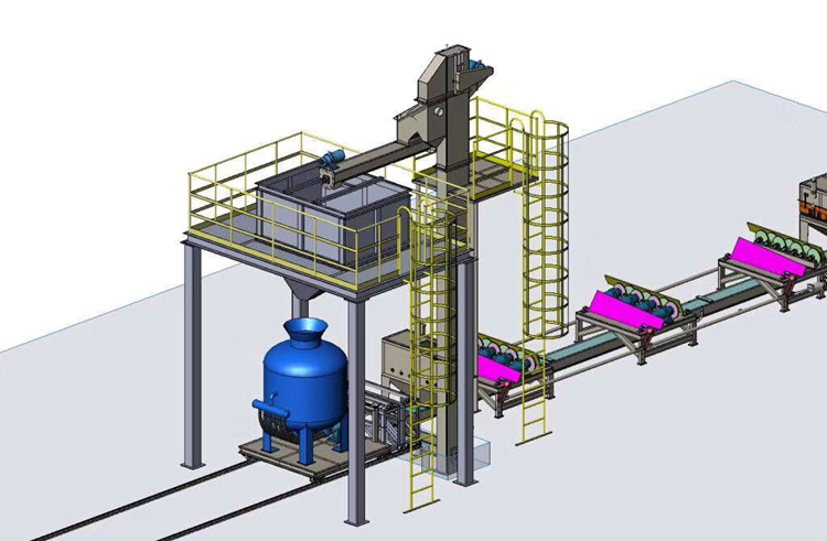 钢管内壁抛丸机示意图 