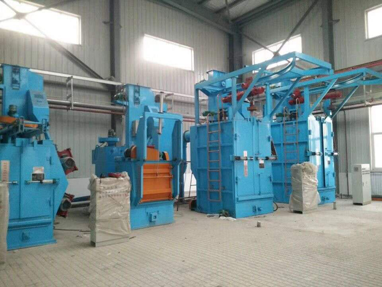 Q310吊钩式抛丸机安装现场